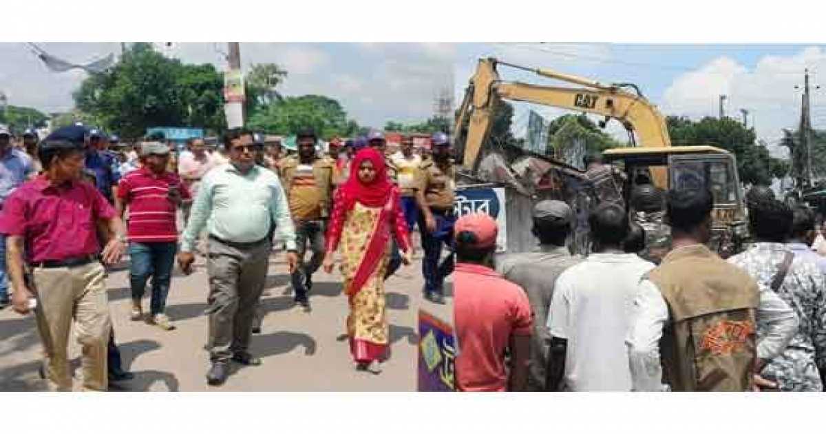 দুই শতাধিক অবৈধ স্থাপনা উচ্ছেদ করেছে সান্তাহার রেলওয়