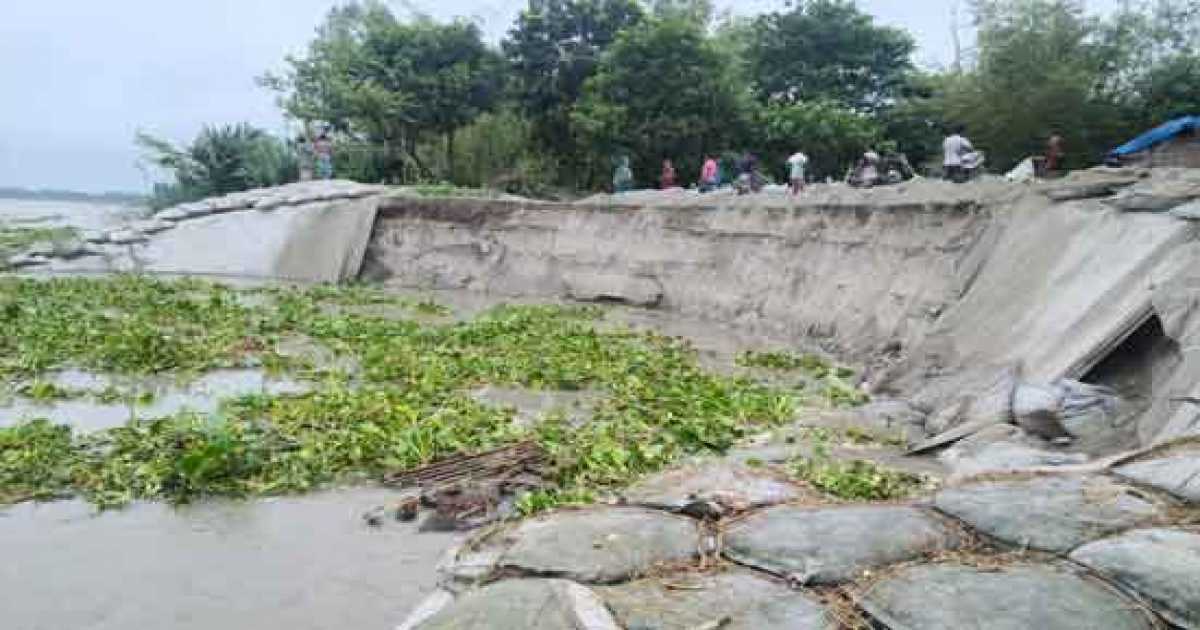 সুন্দরগঞ্জে তিস্তায় তীব্র ভাঙন ঝুকিতে ২ শতাধিক বসতবাড়ি