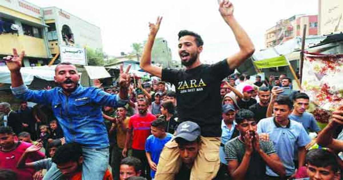 ইসরায়েল-হামাস চুক্তি, গাজায় ও তেল আবিবে আনন্দোল্লাস