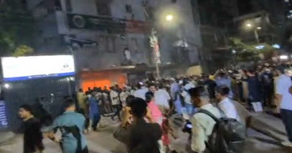 কাকরাইলে জাতীয় পার্টি কার্যালয়ে ফের হামলা, ভাঙচুর ও অগ্নিসংযোগ